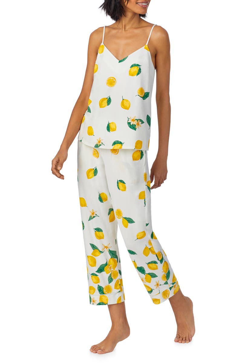 BedHead Pajamas Stretch Organic Cotton Jersey Crop Pajamas, Alternate, color, Main Squeeze Border