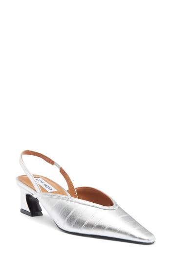 Shop Steve Madden Haleigh Slingback Pump In Silver