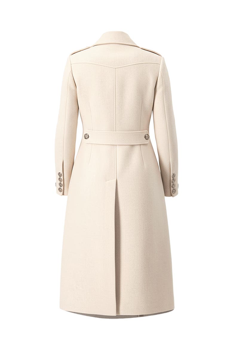 Double-Breasted Wool-Blend Belted Long Coat, Alternate, color, Grey
