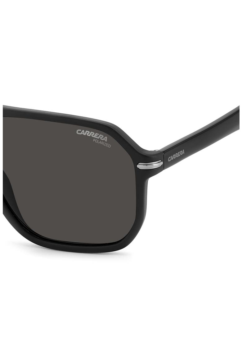 59mm Polarized Rectangular Sunglasses, Alternate, color, MATTE BLACK/ GRAY POLAR