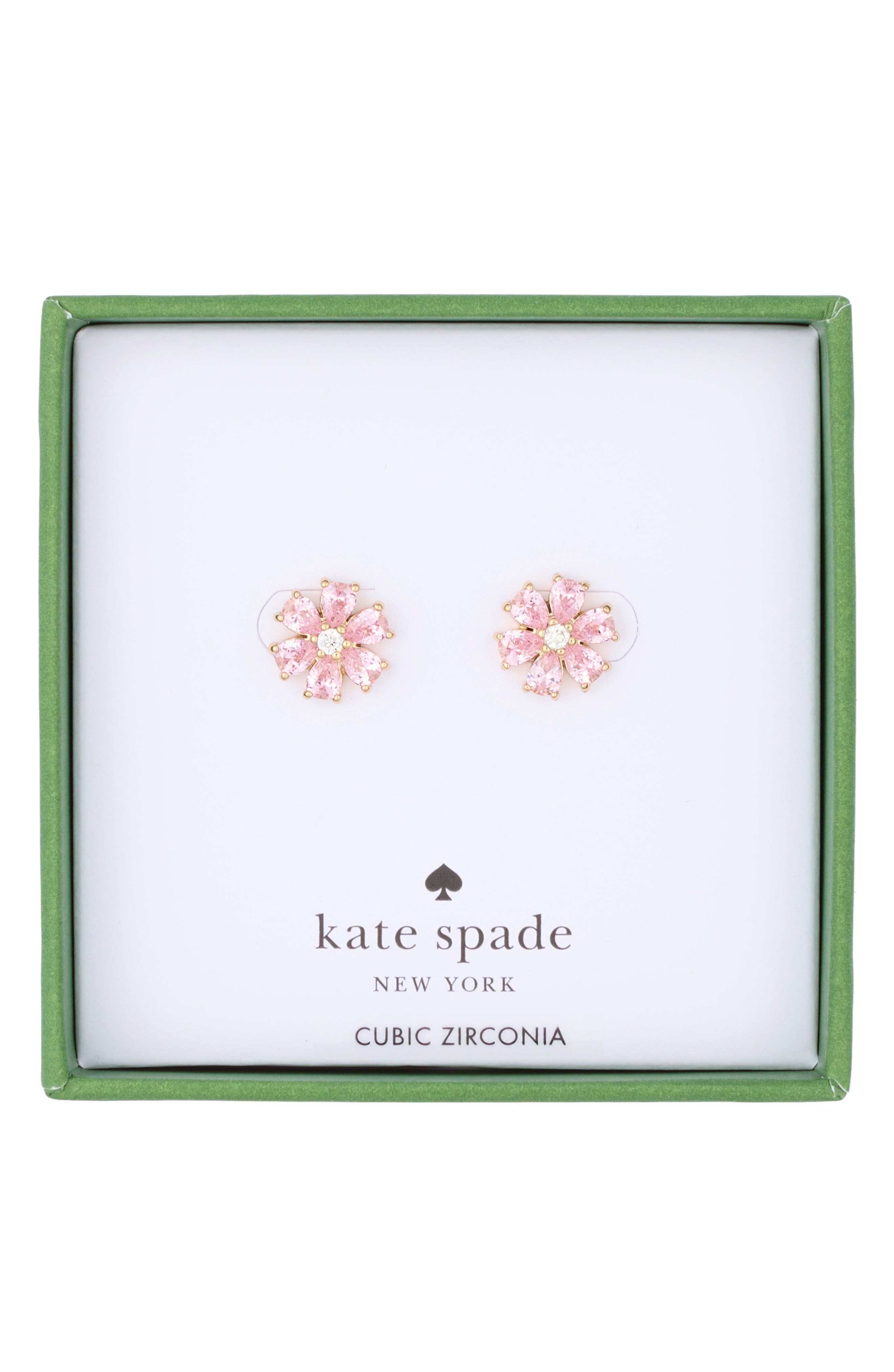 Flower Cubic Zirconia Stud Earrings