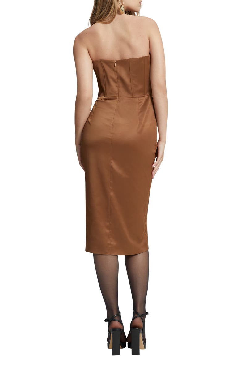Bardot Jamila Strapless Satin Corset Dress, Alternate, color,