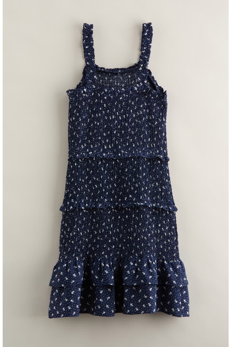 Kids' Smocked Ruffle Dress, Alternate, color, NAVY PEACOAT DOTTY SPRIG