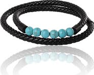 Lucky Brand Leather & Turquoise Beaded Bracelet