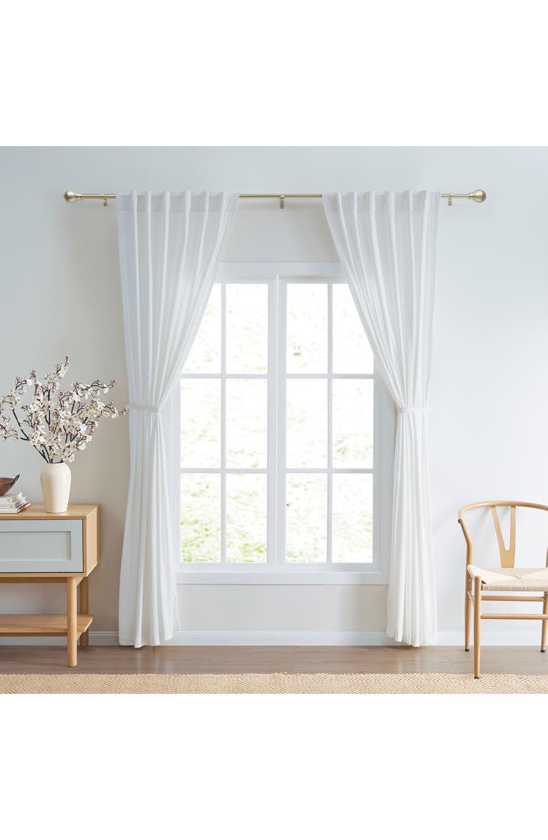 DKNY Griffin Adjustable Curtain Rod & Finial Set, Alternate, color, Gold