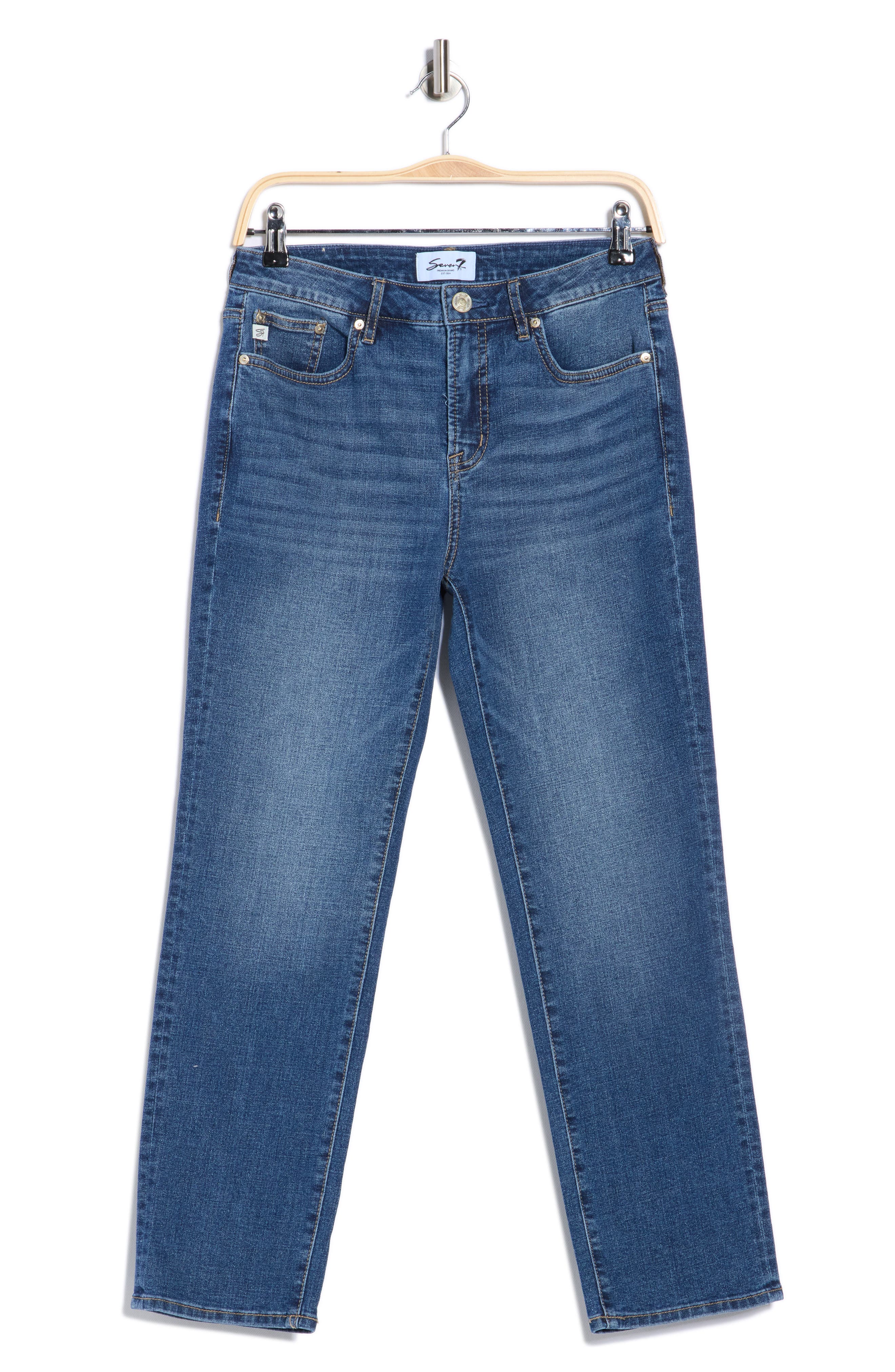 Seven7 High Waist Ankle Straight Leg Jeans In Blue