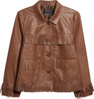 Nili Lotan Lazare Fringe Detail Leather Jacket