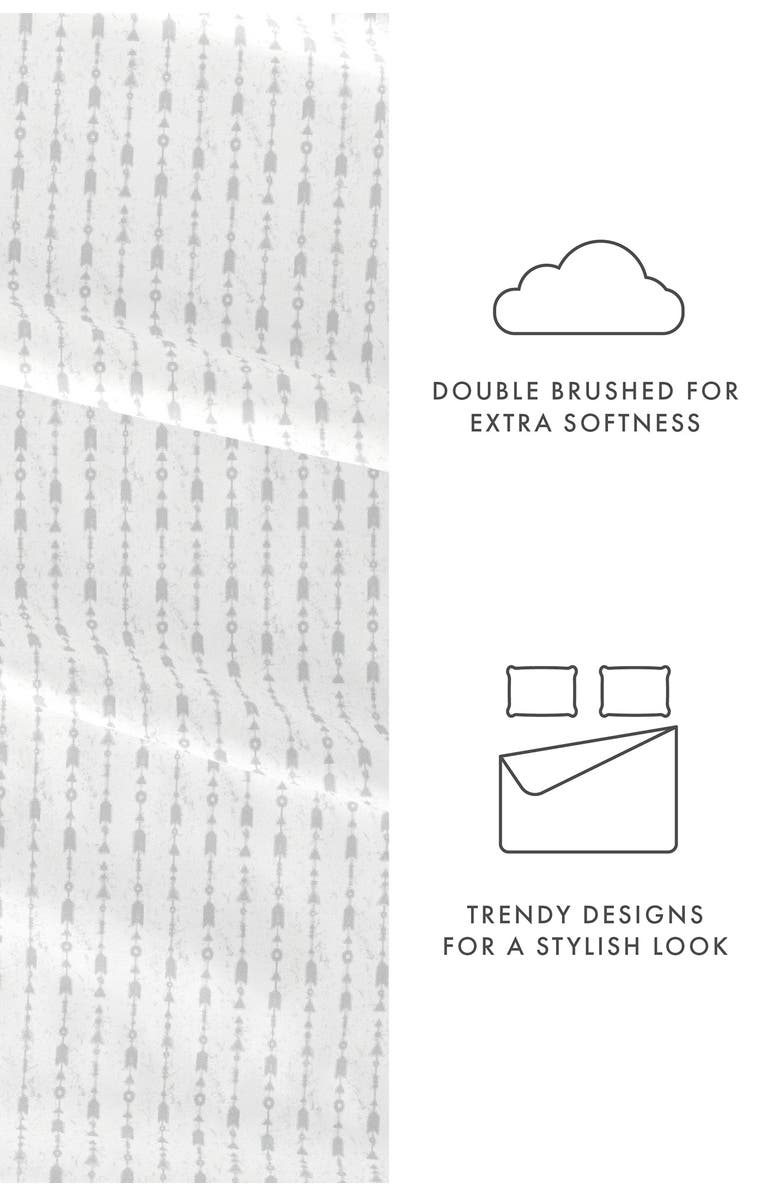 HOMESPUN IENJOY HOME Premium Ultra Soft Elegant Beaded Arrows 4-Piece Sheets Set, Alternate, color, Light Gray