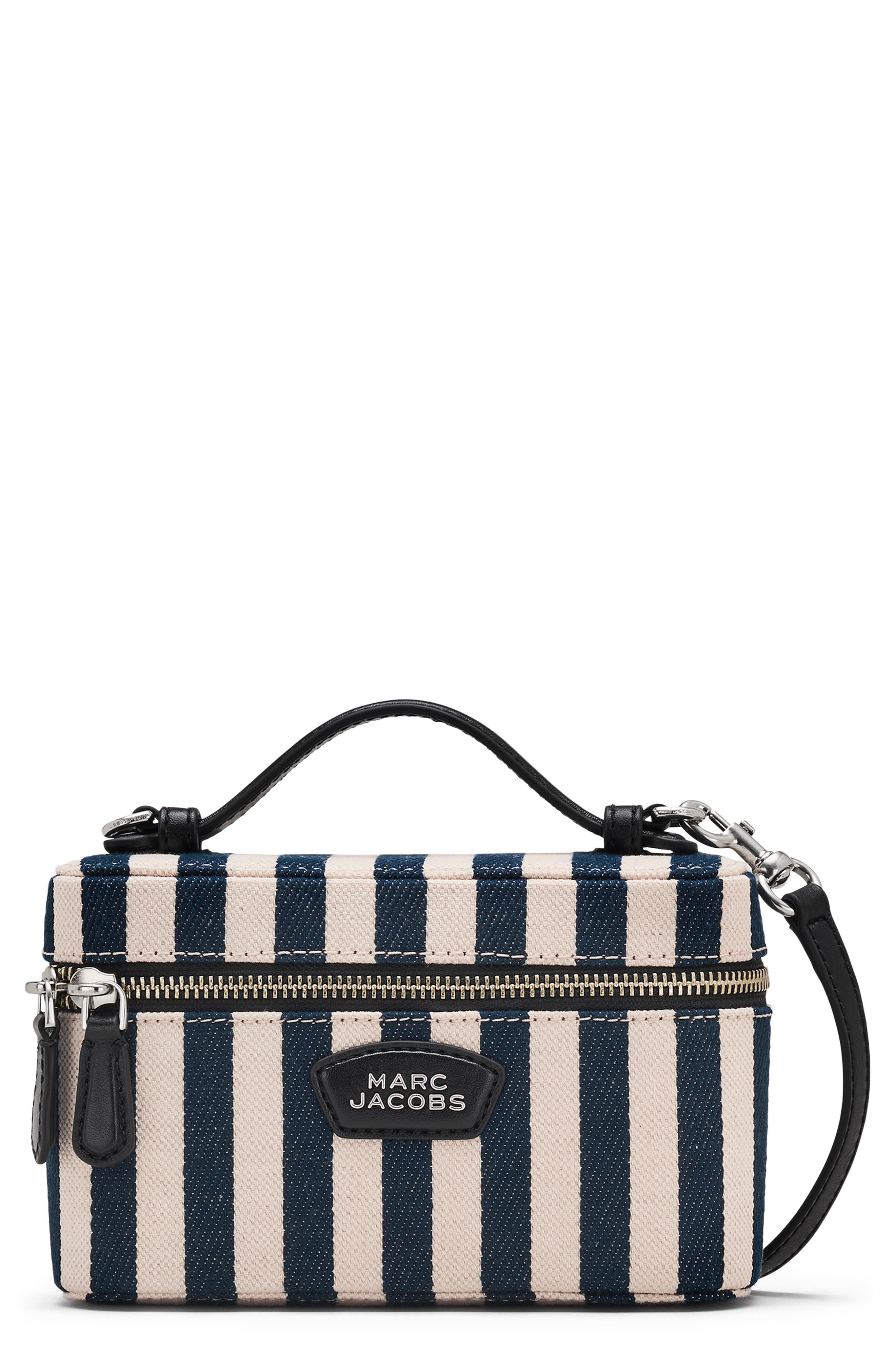 Marc Jacobs The Stripe Canvas Everyday East/West Vanity Bag, Main, color, Blue Sea Multi