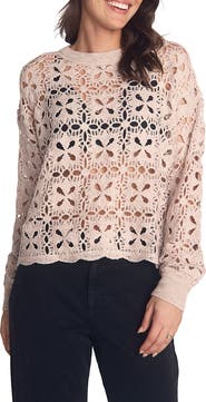 Bella Dahl Relaxed Fit Sheer Wool & Cashmere Sweater