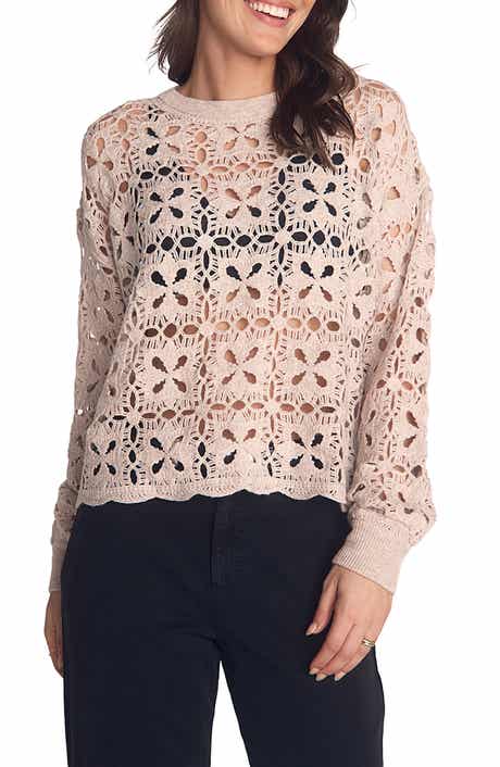 Relaxed Fit Sheer Wool & Cashmere Sweater