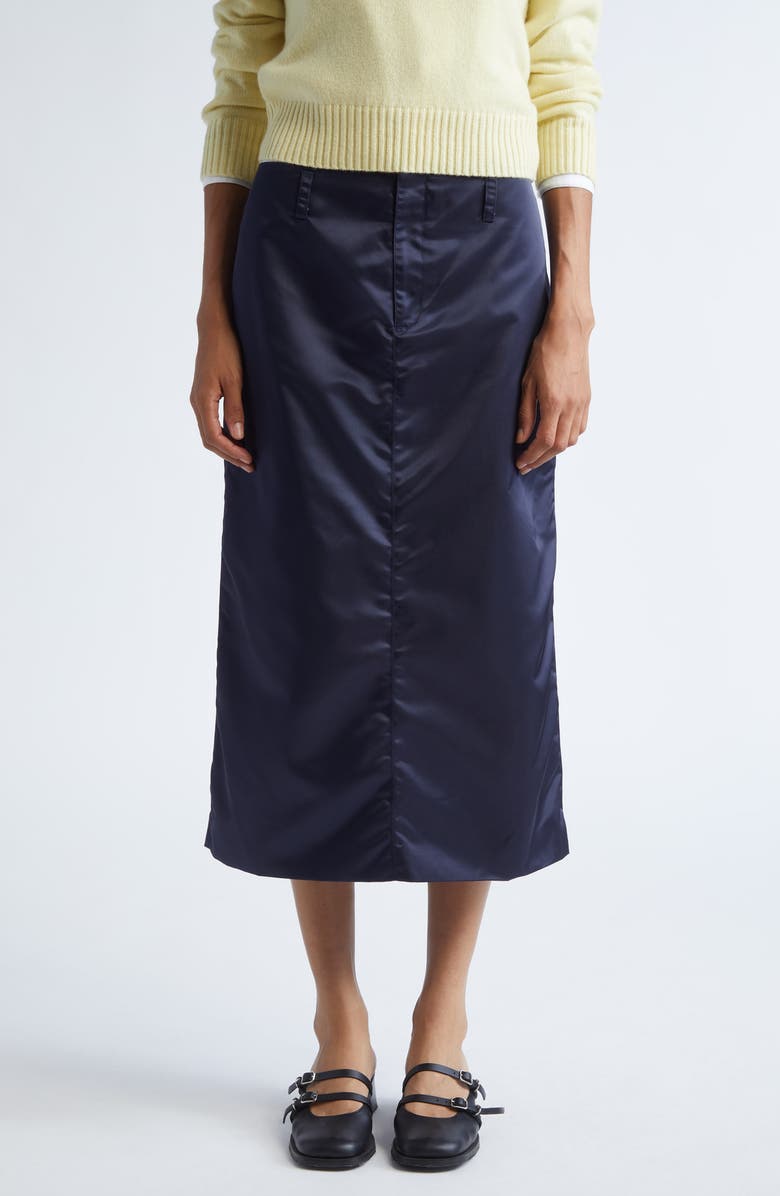 Sandy Liang Ravenna Satin Skirt, Main, color, Navy
