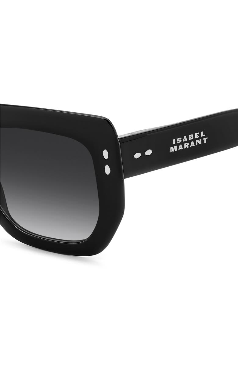 Isabel Marant 53mm Gradient Rectangular Sunglasses, Alternate, color, Black/ Dark Grey Sf
