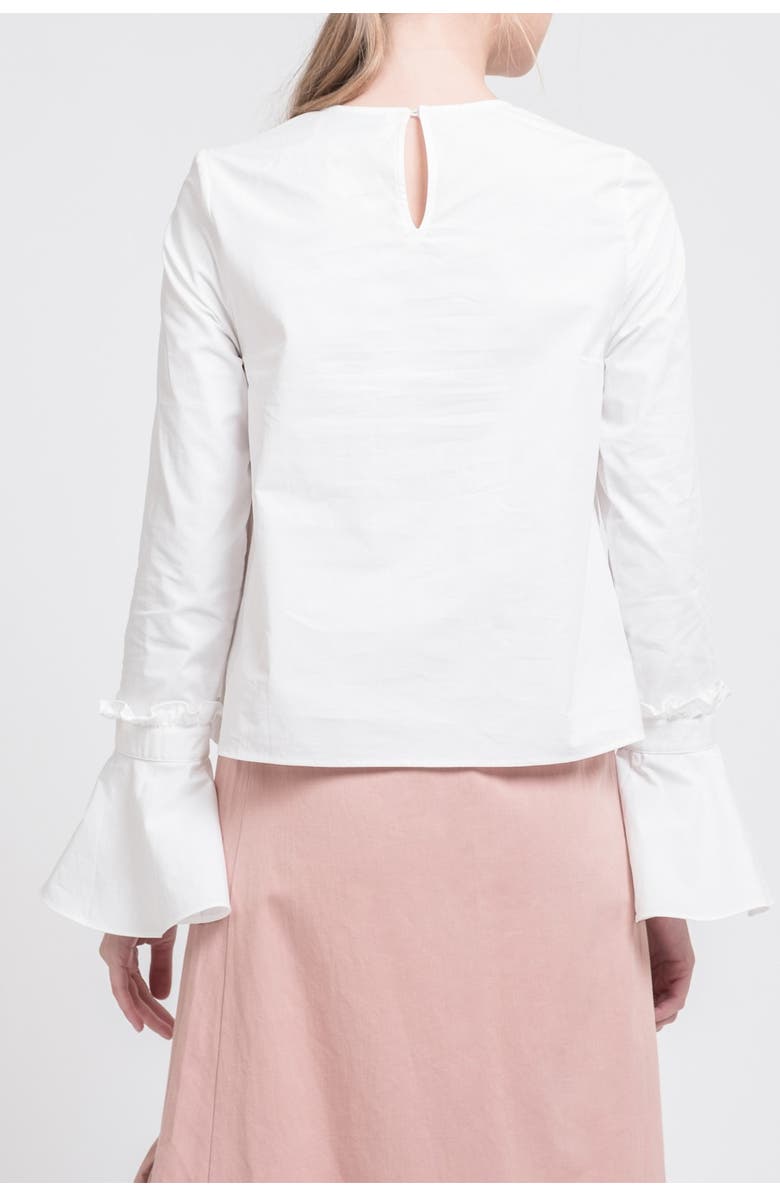 J.O.A. Ruffle Trumpet Sleeve Top, Main, color, 