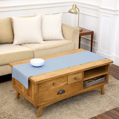 Linen Table Runner for Dining Table, Holiday and Everyday Table Decor - Classic Hemstitch