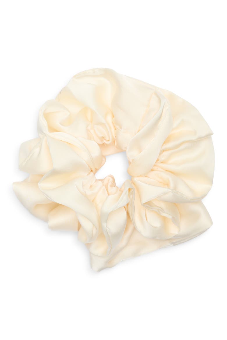 Oversize Satin Scrunchie, Main, color, IVORY