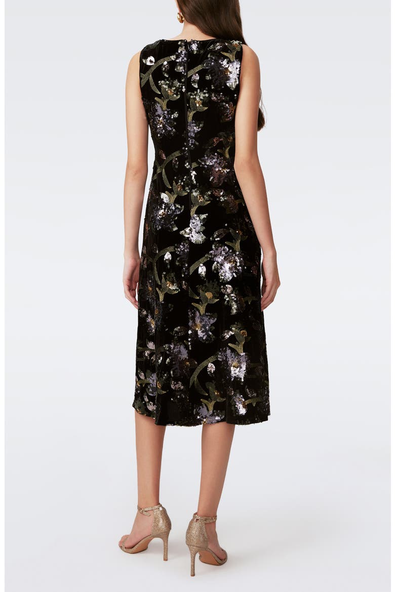 Coral Sequin Floral Midi Dress, Alternate, color, SEQUIN FLORAL