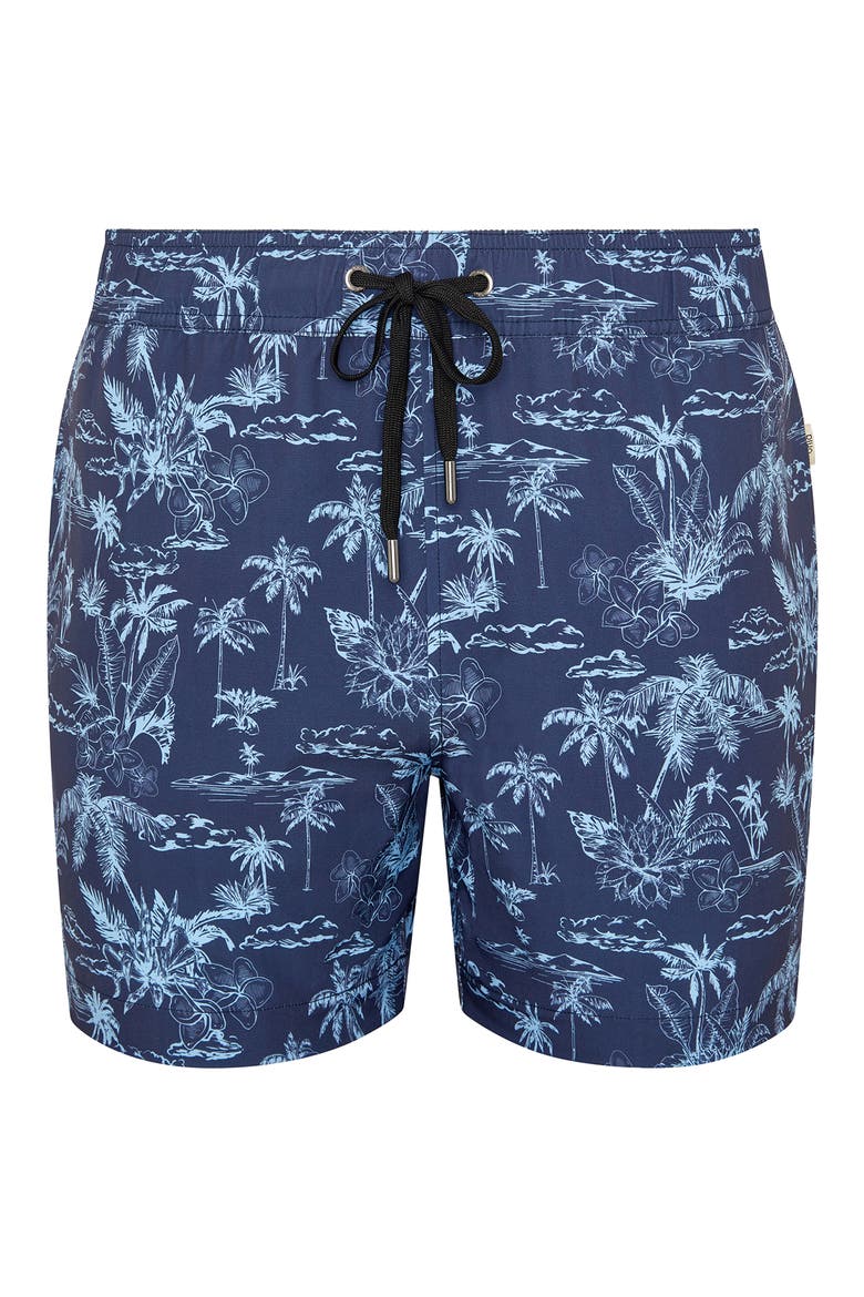 Stretch Volley Swim Trunks, Alternate, color, NAVY MULTI