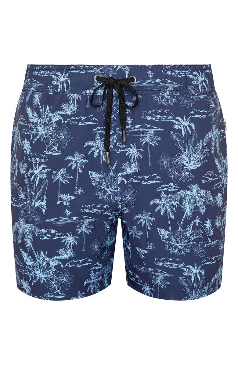 Onia Stretch Volley Swim Trunks, Main, color, Navy Multi