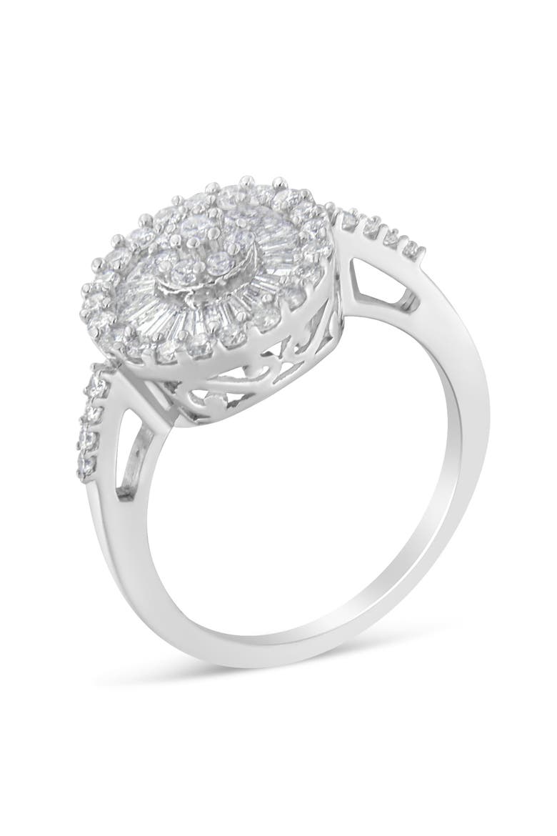 10KT White Gold 1.0 cttw Diamond Cocktail Ring, Alternate, color, White