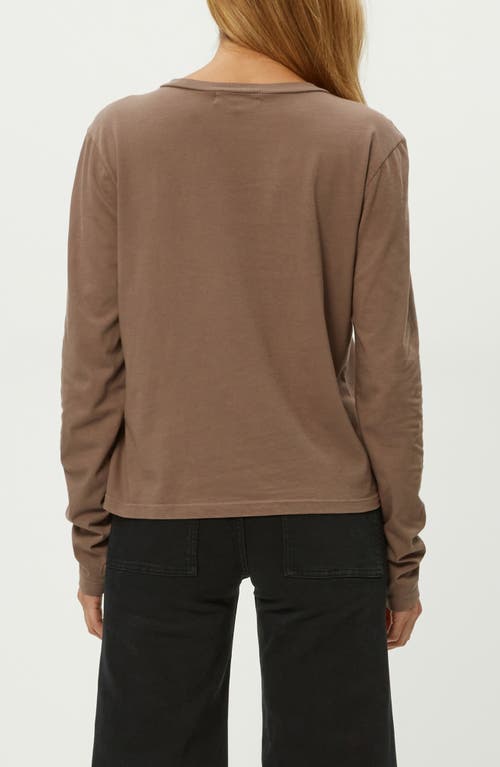 Michael Stars Clarissa Long Sleeve Cotton T-shirt In Brown