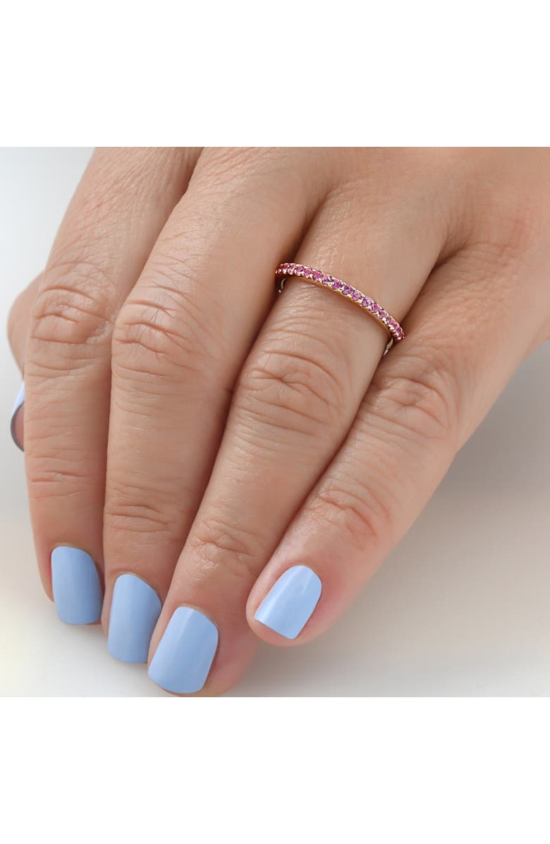 Bliss Diamond 3/4Ct Pink Sapphire Stackable Ring Wedding Band 10k Gold, Alternate, color, 