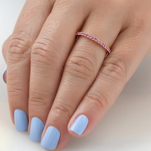 Bliss Diamond 3/4ct Genuine Amethyst Eternity Ring Stackable Band 14k Gold