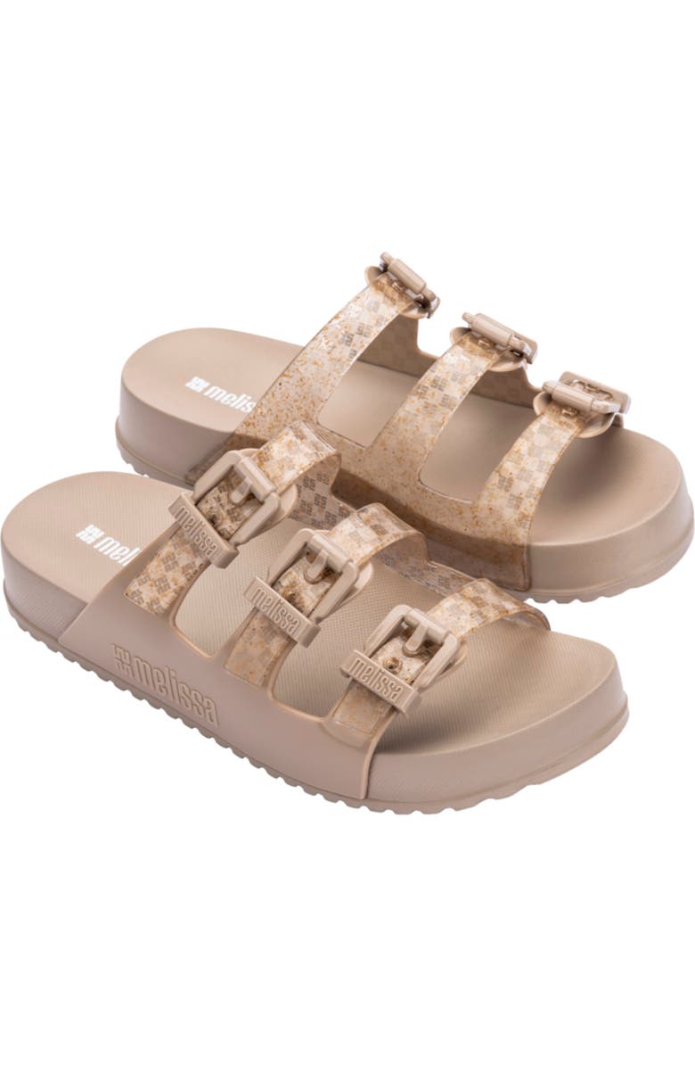 Melissa Cozy Stripes Platform Slide Sandal, Main, color, Beige