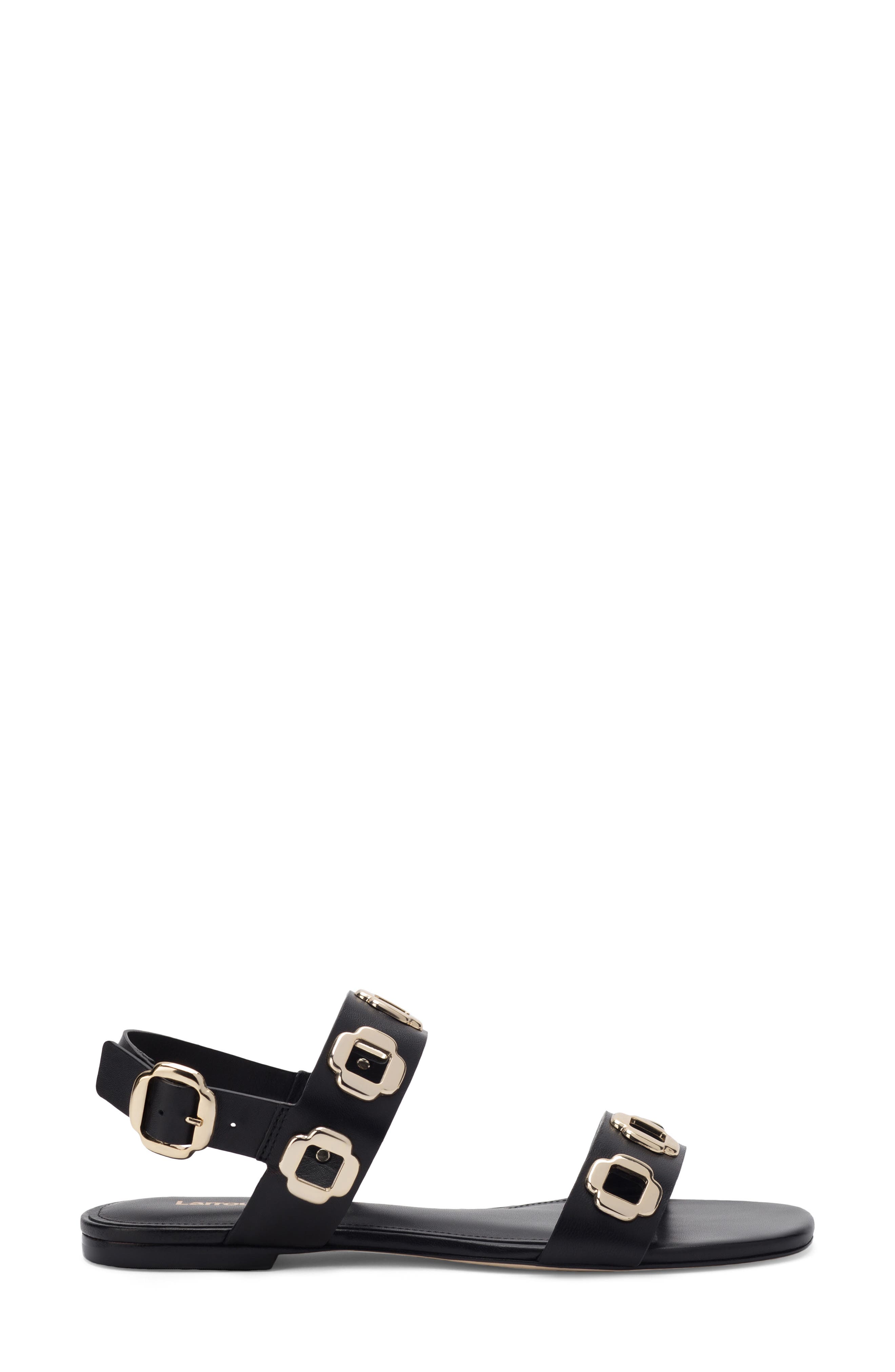 Milan Flat Sandal, Alternate, color, BLACK
