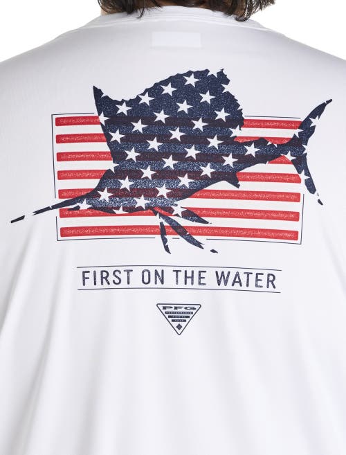 Columbia Big & Tall Pfg Terminal Tackle Fins And Stripes Long-sleeve T-shirt