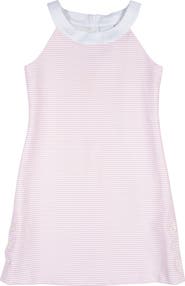 Florence Eiseman Stripe Pique Dress With Side Buttons