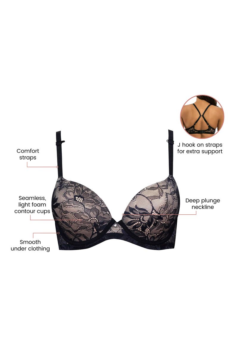 Parfait Luxlacy Lace T-Shirt Bra, Alternate, color, Black
