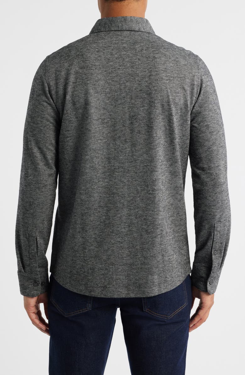 Robert Barakett Alonzo Knit Button-Up Shirt, Alternate, color, Grey