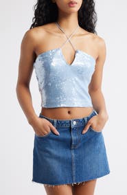 Princess Polly Kalokairi Keyhole Sequin Top