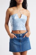 Princess Polly Kalokairi Keyhole Sequin Top