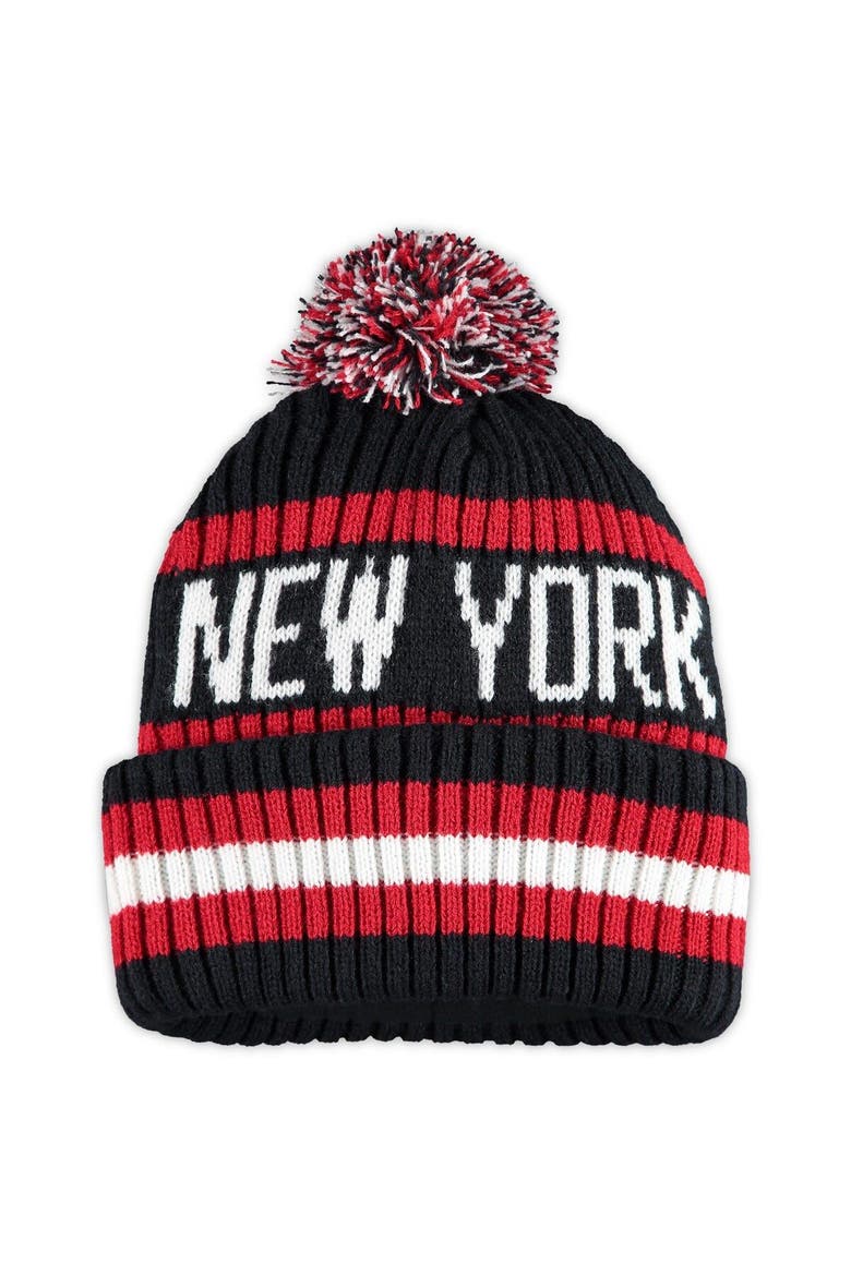 Men's '47 Navy New York Giants Legacy Bering Cuffed Knit Hat with Pom, Alternate, color, NAVY