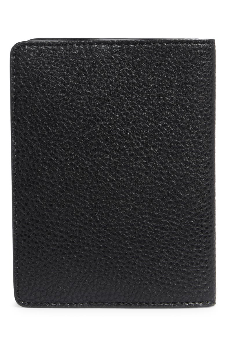 Marc Jacobs Bold Logo Leather Passport Case, Alternate, color, Black