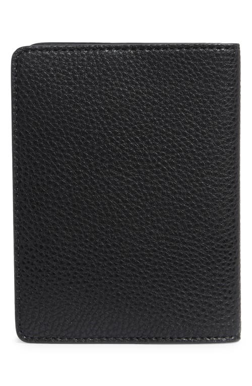 Marc Jacobs Bold Logo Leather Passport Case In Black