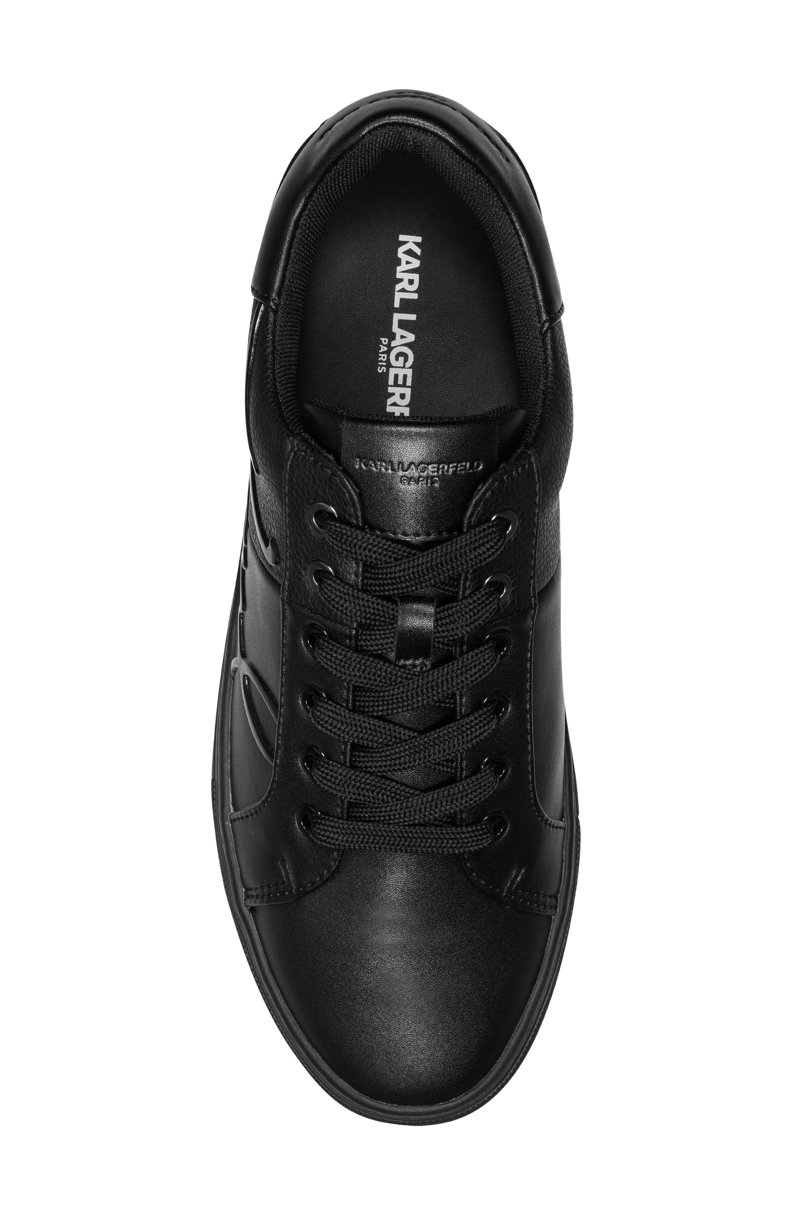 Matheo Leather Sneaker, Alternate, color, BLACK