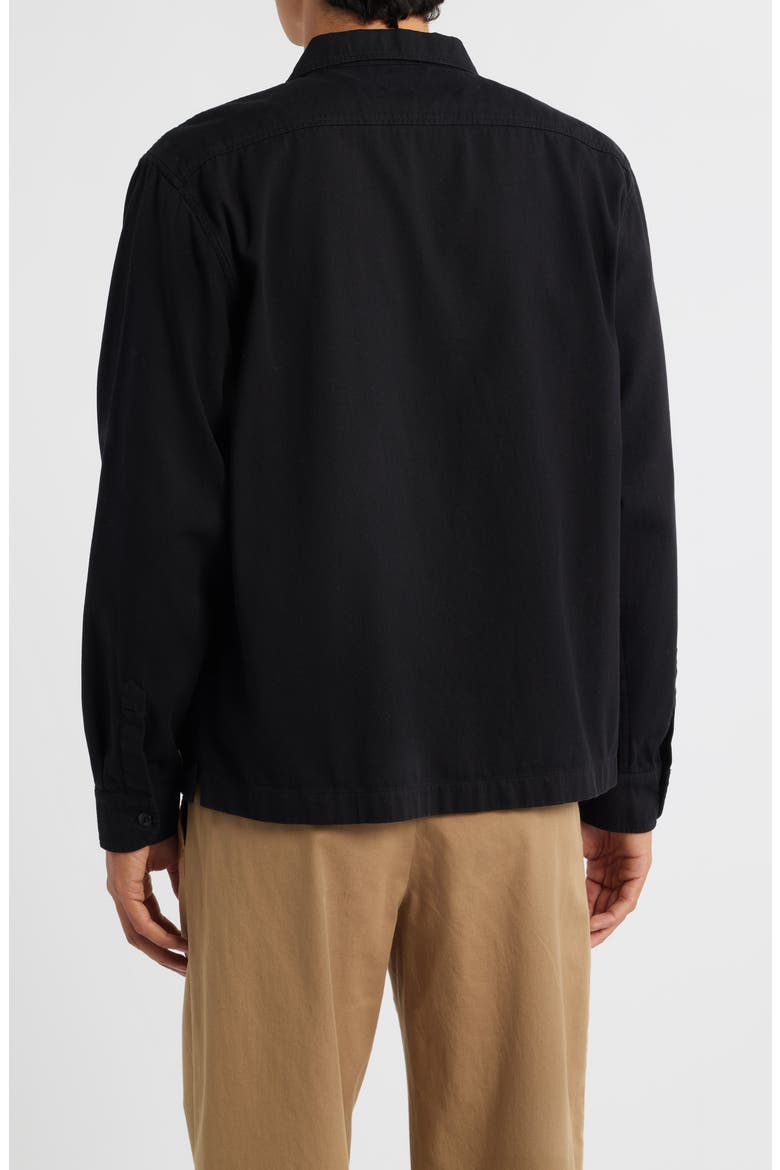 Organic Cotton Twill Shirt Jacket, Alternate, color, DEEP BLACK