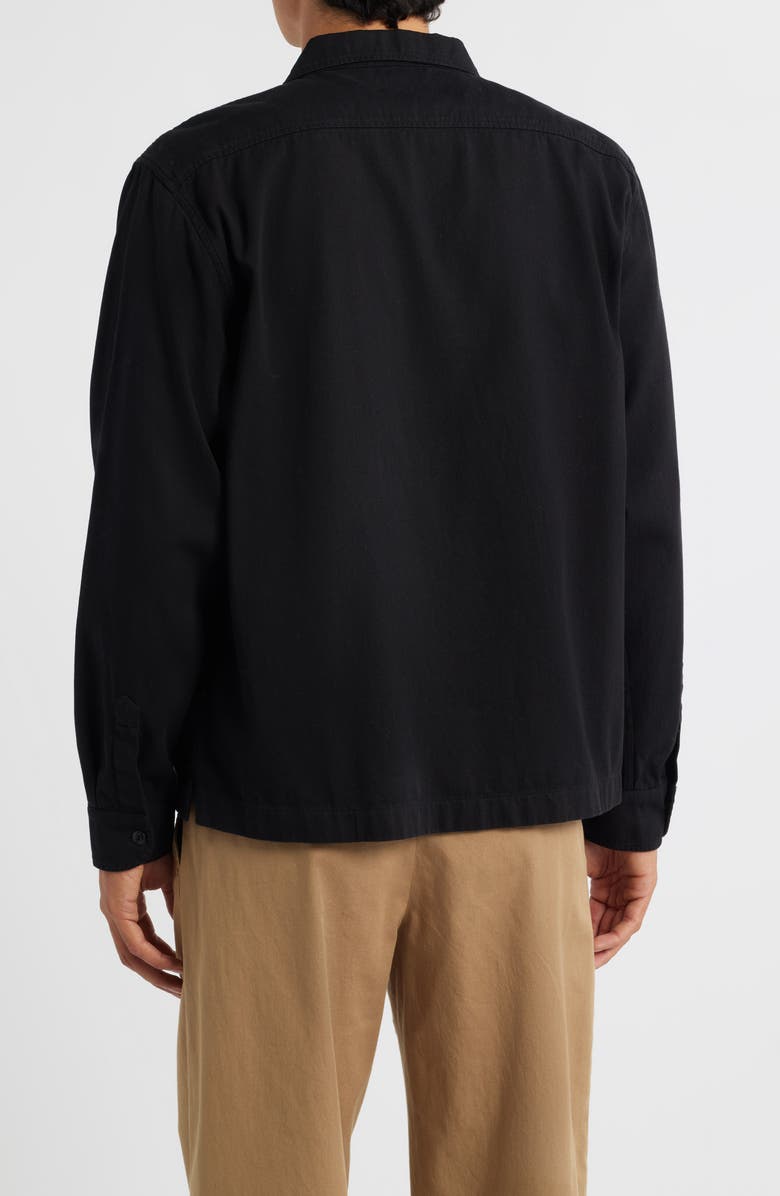 MERZ B SCHWANEN Organic Cotton Twill Shirt Jacket, Alternate, color, Deep Black