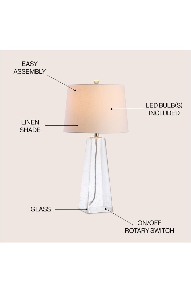 JONATHAN Y Dylan 28.5" Glass LED Table Lamp, Clear, Alternate, color, Clear