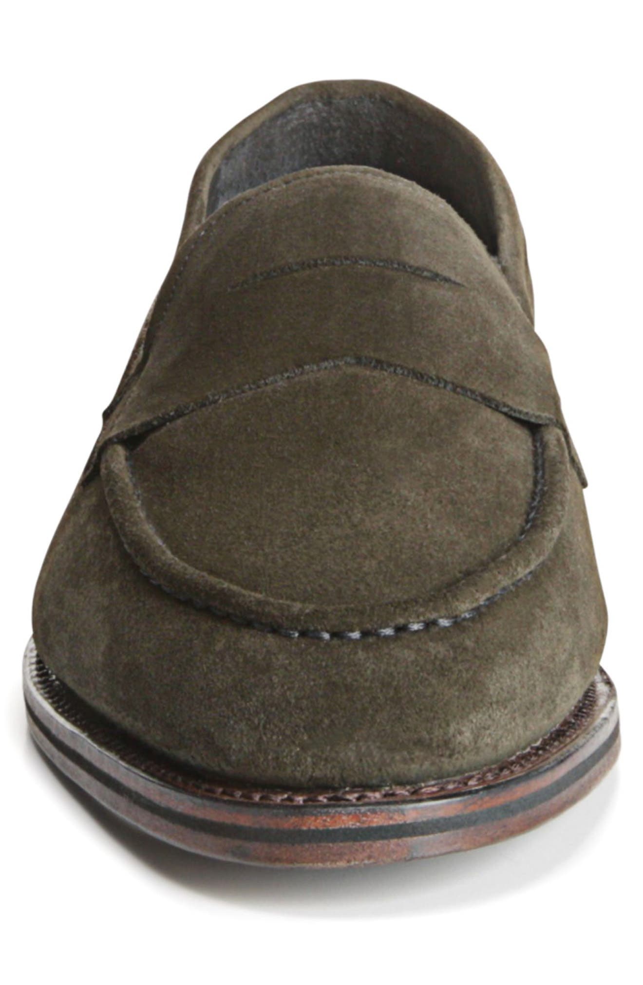 Mercer Penny Loafer, Alternate, color, DARK OLIVE SUEDE
