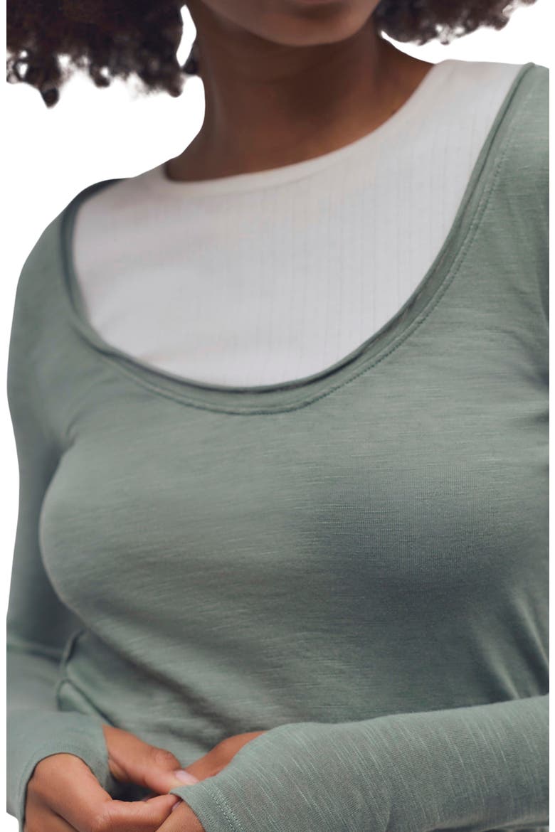 Siren Long Sleeve Top, Alternate, color, OLIVE LEAF