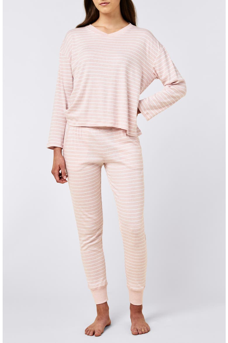 Pia Long Pajamas, Main, color, PAPINELLE PINK/ CREAM