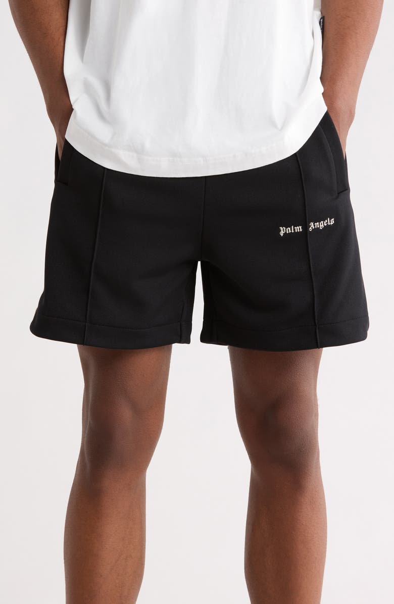 Palm Angels Fleece Elastic Waist Shorts, Main, color, 