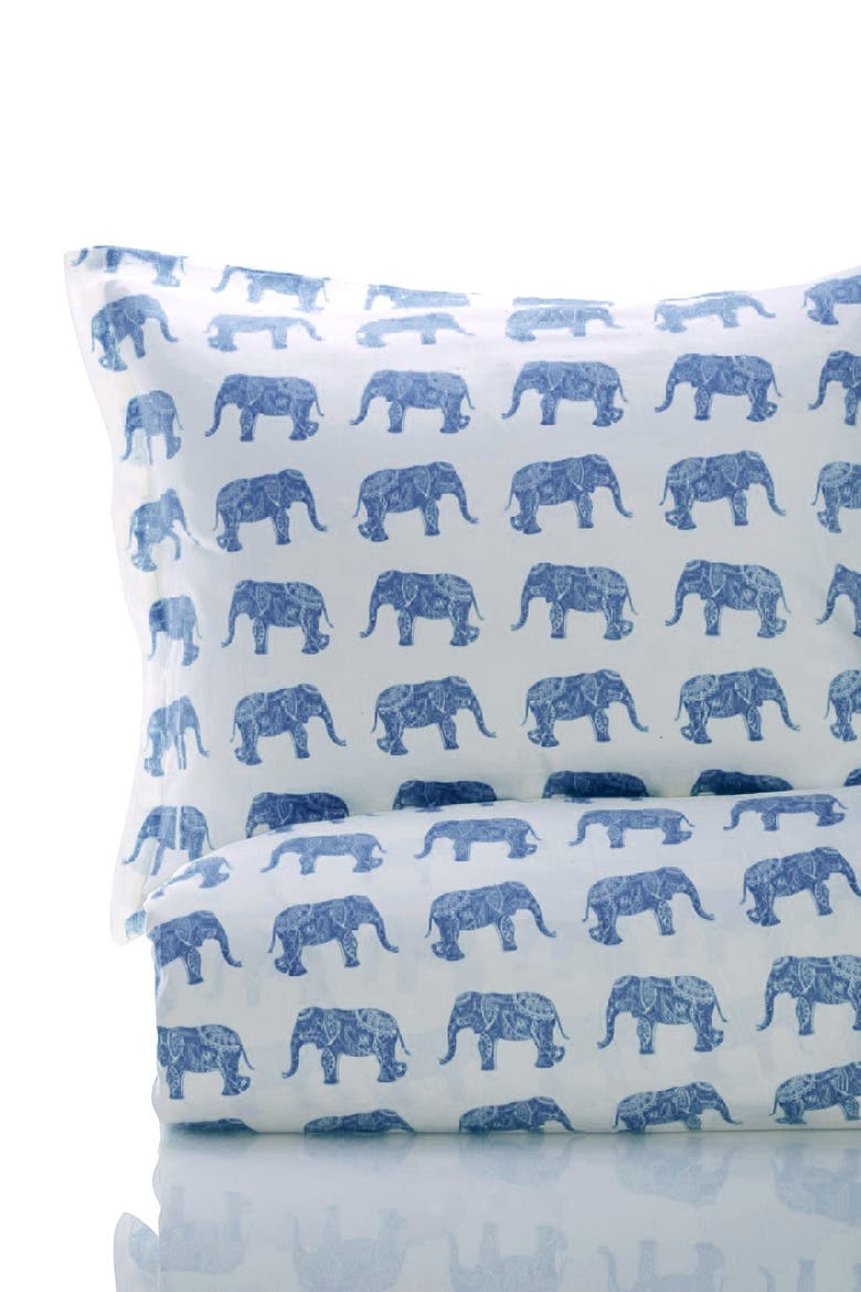 Elephants 400 Thread Count Cotton Duvet Set, Alternate, color, TRUE NAVY