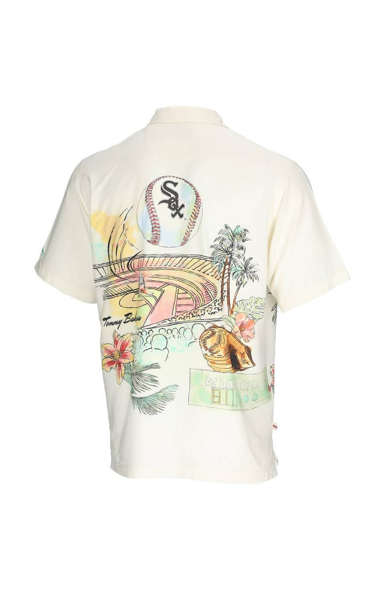 Tommy Bahama Men's Tommy Bahama Cream Chicago White Sox Paradise Fly Ball Camp Button-Up Shirt, Alternate, color,