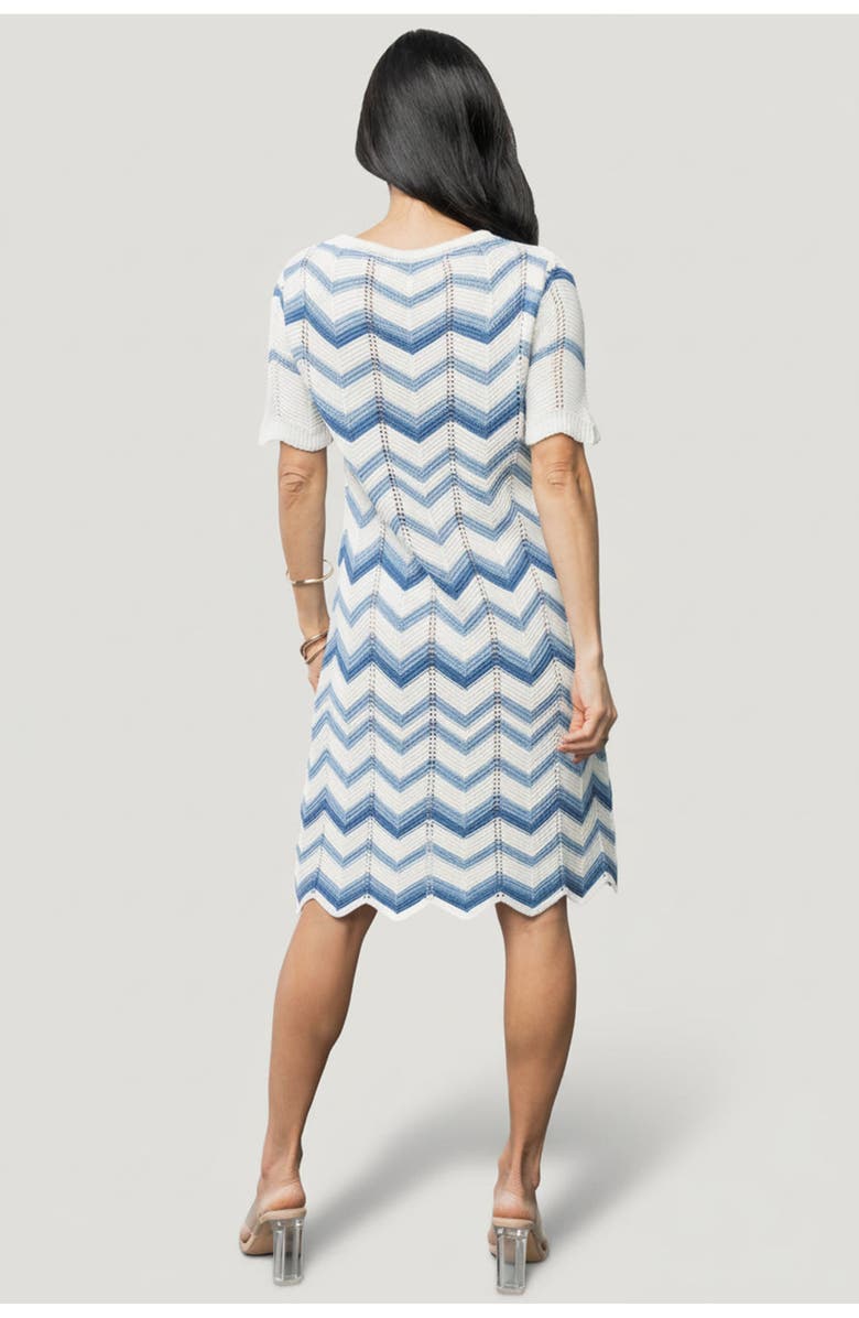 Baltic Børn Mijas Crochet Dress, Alternate, color, Blue + Off White