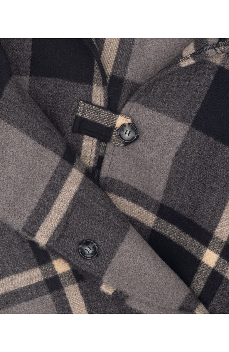 Echo Windowpane Hooded Ruana, Alternate, color, Charcoal